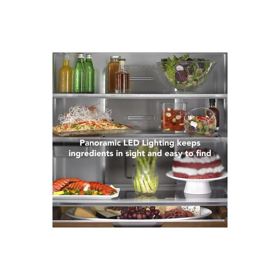 Kitchenaid® 23.8 cu. ft. 36" Counter-Depth French Door Platinum Interior Refrigerator with PrintShield™ Finish KRFC704FPS Kitchenaid® 23.8 cu. ft. 36" Counter-Depth French Door Platinum Interior Refrigerator with PrintShield™ Finish KRFC704FPS