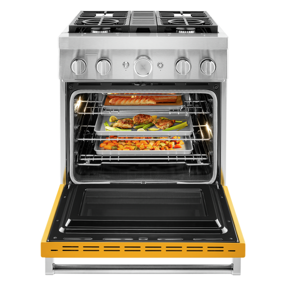 KitchenAid® 30'' Smart Commercial-Style Dual Fuel Range with 4 Burners KFDC500JYP