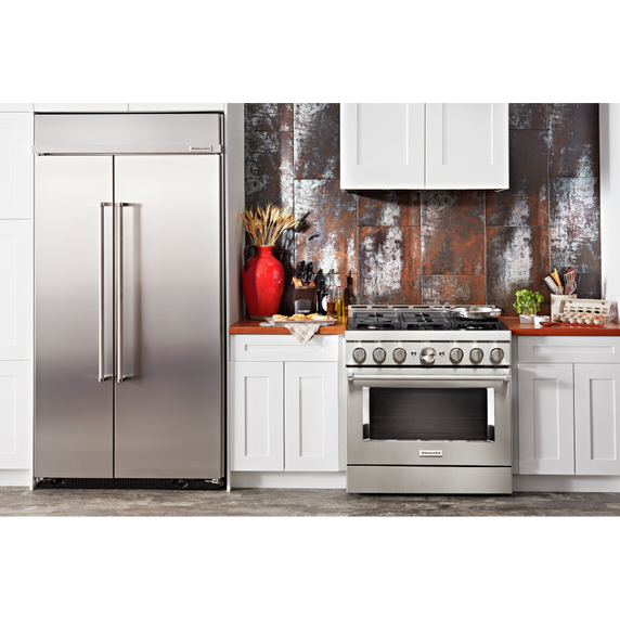 KitchenAid® 36'' Smart Commercial-Style Gas Range with 6 Burners KFGC506JSS