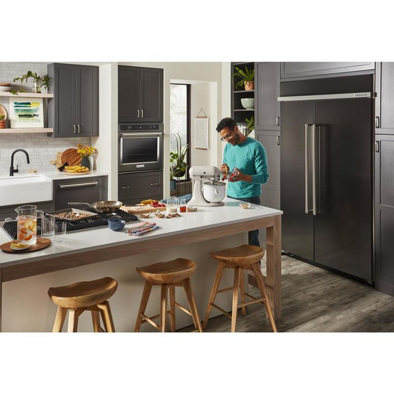 Kitchenaid® 30 Cu. Ft. 48" Built-In Side-by-Side Refrigerator with PrintShield™ Finish KBSN708MBS