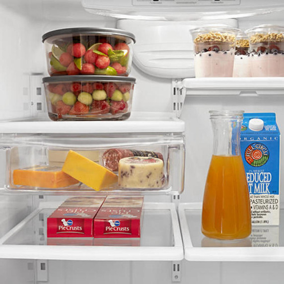 Amana® 33-inch Wide Amana® Bottom-Freezer Refrigerator with EasyFreezer™ Pull-Out Drawer − 22 cu. ft. Capacity ABB2224BRM