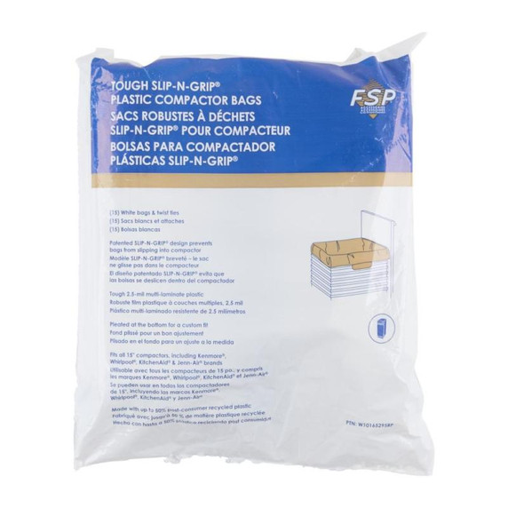 15 Pack-Plastic Compactor Bags-15" Models W10165295RP