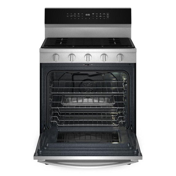 Whirlpool® 30-inch Smart Gas Range with Air Cooking Technology, Steam/Self Cleaning, Rapid Preheat 5.3 CuFt Capacity WFGS7530RZ