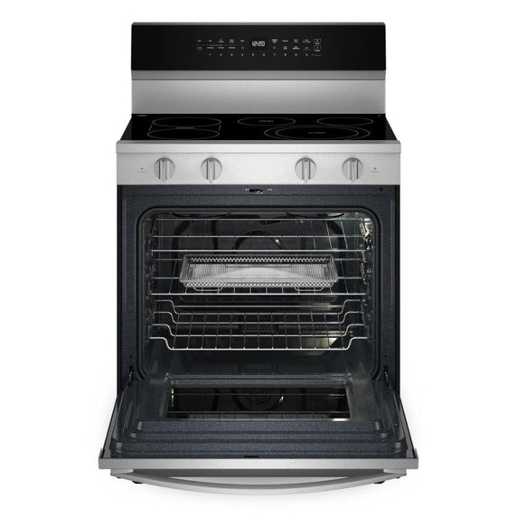 Whirlpool® 30-inch Smart Electric Range with Air Cooking Technology, WipeClean™ Coating, Steam/Self Cleaning, Rapid Preheat 5.3 CuFt Capacity YWFES7530RZ