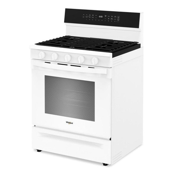 Whirlpool® 30-inch Smart Gas Range with Air Cooking Technology, Steam/Self Cleaning, Rapid Preheat 5.3 CuFt Capacity WFGS7530RW