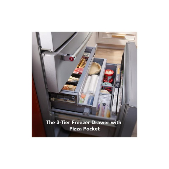 Kitchenaid® 26.2 Cu. Ft. Multi-Door French Door Refrigerator with Platinum Interior KRMF536RPS Kitchenaid® 26.2 Cu. Ft. Multi-Door French Door Refrigerator with Platinum Interior KRMF536RPS