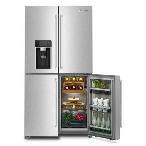 Kitchenaid® 36" Counter-Depth 19.4 Cu Ft 4-Door Refrigerator with Flexible Temperature Zone KRQC736RPS