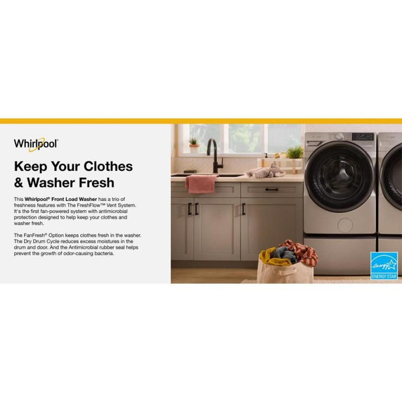 Whirlpool® 5.2 cu. ft. I.E.C. Smart Front Load ENERGY STAR® Certified Washer with FreshFlow™ Vent System WFW5720RR