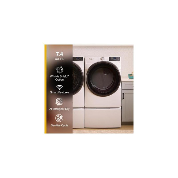 Whirlpool® 7.4 cu. ft. Smart Front Load ENERGY STAR® Certified Gas Dryer with Wrinkle Shield™ Option WGD5720RW