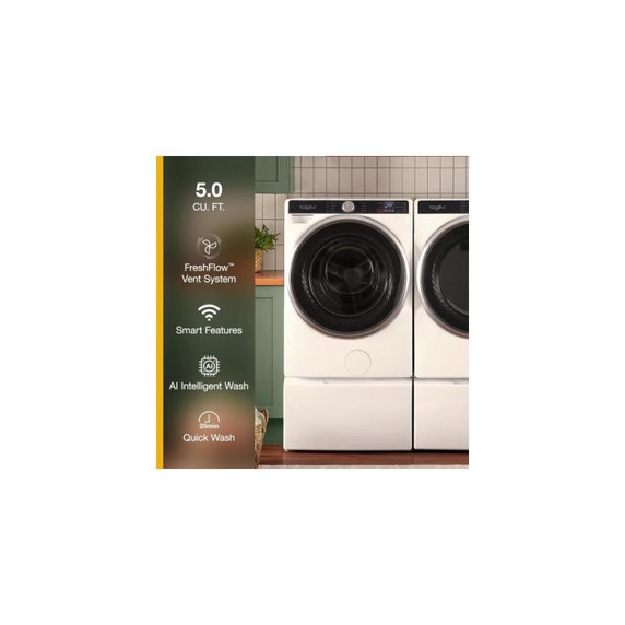 Whirlpool® 5.8 cu. ft. I.E.C. Smart Front Load ENERGY STAR® Certified Washer with FreshFlow™ Vent System and Intelligent Wash WFW6720RW