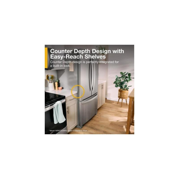 Whirlpool® 36-Inch Wide Counter-Depth French Door Bottom Mount Refrigerator - 20 cu. ft. WRFC2036RW