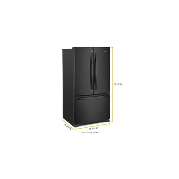 Whirlpool® 36-Inch Wide Counter-Depth French Door Bottom Mount Refrigerator - 20 cu. ft. WRFC2036RB