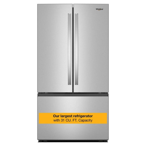 Whirlpool® 36-Inch French Door Refrigerator with Interior Water Dispenser - 31 cu. ft. WRFF3336SZ