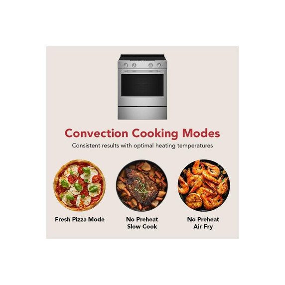 Kitchenaid® 5.3 Cu. Ft. Smart Slide-in Electric Range with Convection Cooking Modes YKSES330SPS