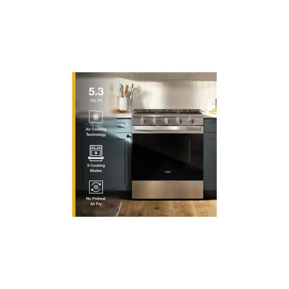 Whirlpool® 30-inch Gas Range with Air Cooking Technology WSGS5030SV