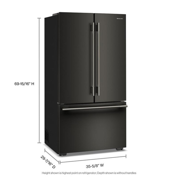 Kitchenaid® 24 cu. ft. 36-Inch Width Counter-Depth French Door Refrigerator with Interior Dispense KRFC236SBE Kitchenaid® 24 cu. ft. 36-Inch Width Counter-Depth French Door Refrigerator with Interior Dispense KRFC236SBE