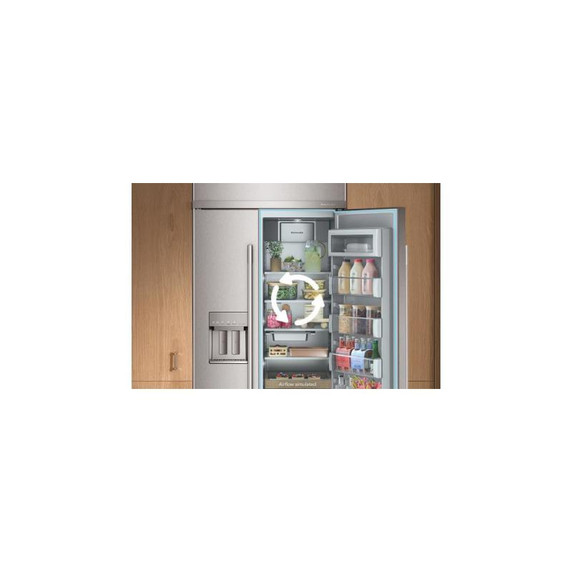 Kitchenaid® 29.4 Cu. Ft. 48" Built-In Side-by-Side Refrigerator features Exterior Water and Ice Dispenser with Measured Fill KBSD748SPS