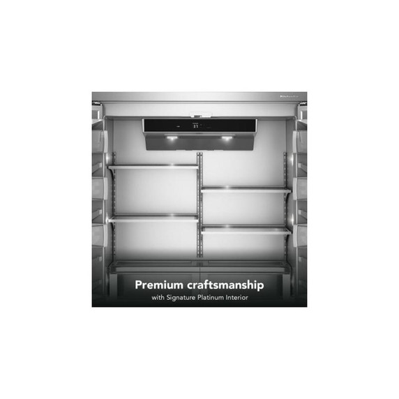 Kitchenaid® 24.2 Cu. Ft. 42" Built-In French Door Bottom Mount Refrigerator with Platinum Interior KBFN542SJP