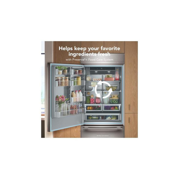 Kitchenaid® 20.8 Cu. Ft. 36" Built-In Bottom Mount Refrigerator with Platinum Interior KBBL336SPS