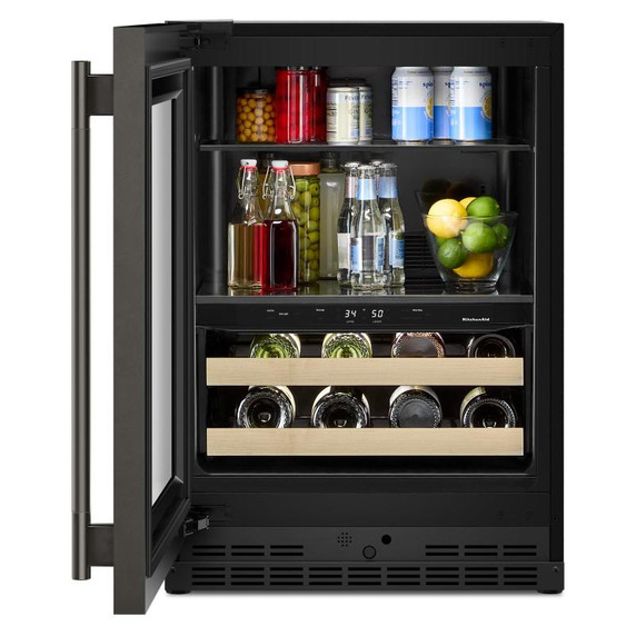 Kitchenaid® 24" Beverage Center with Glass Door and Wood-Front Racks KUBL524SBE Kitchenaid® 24" Beverage Center with Glass Door and Wood-Front Racks KUBL524SBE