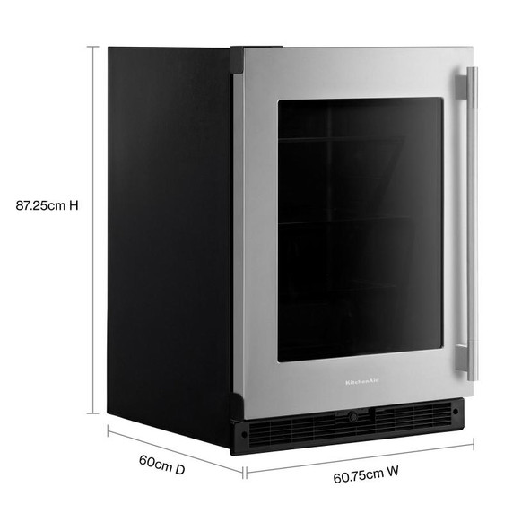 Kitchenaid® 24"" Undercounter Refrigerator with Glass Door KURL324SSB Kitchenaid® 24"" Undercounter Refrigerator with Glass Door KURL324SSB