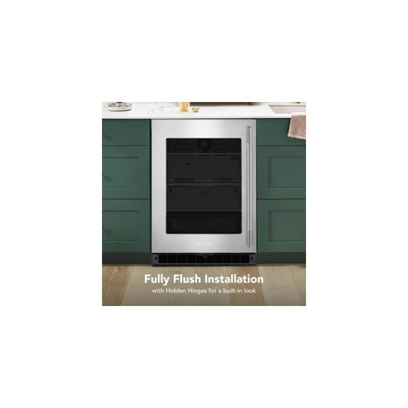 Kitchenaid® 24"" Undercounter Refrigerator with Glass Door KURL324SSB