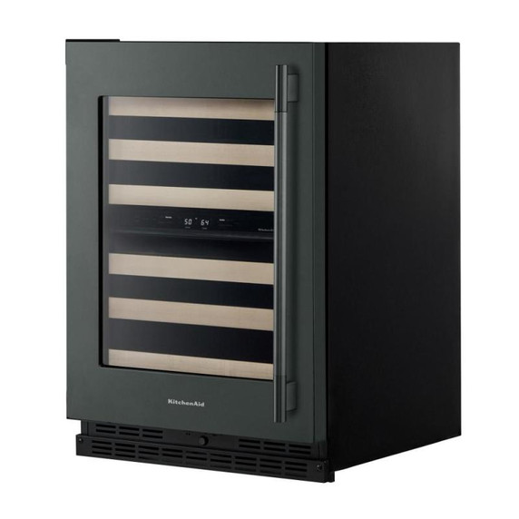 Kitchenaid® 24" Undercounter Wine Cellar with Full-Extension Wood-Front Racks KUWL524SJP