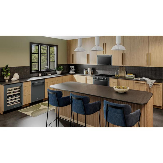 Kitchenaid® 24" Undercounter Wine Cellar with Full-Extension Wood-Front Racks KUWL524SJP