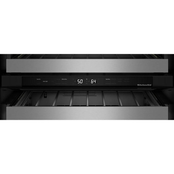 Kitchenaid® 24" Undercounter Wine Cellar with Full-Extension Metal-Front Racks KUWL324SSB