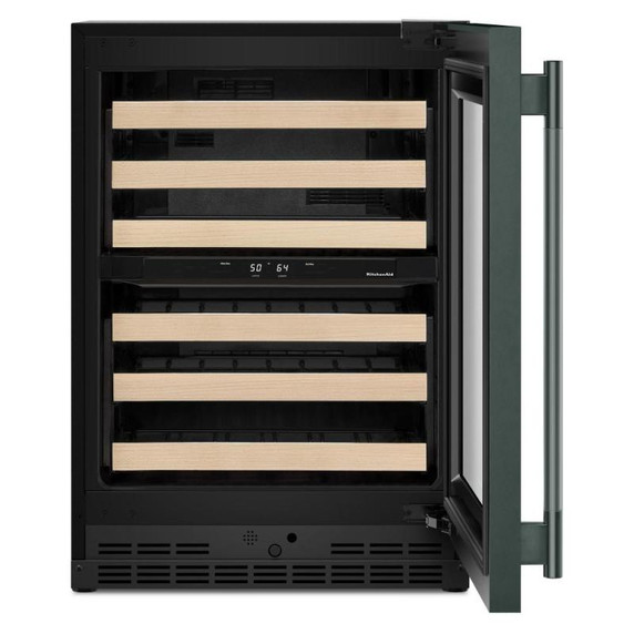 Kitchenaid® 24" Undercounter Wine Cellar with Full-Extension Wood-Front Racks KUWR524SJP