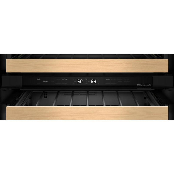 Kitchenaid® 24" Undercounter Wine Cellar with Full-Extension Wood-Front Racks KUWL524SPS