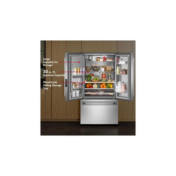 Kitchenaid® 30 cu. ft. French Door Refrigerator with Exterior Water and Ice KRFF436SJP