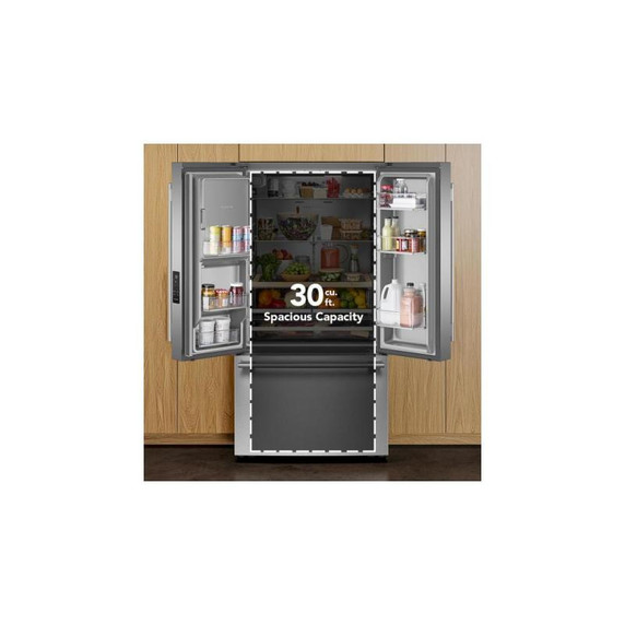 Kitchenaid® 30 cu. ft. French Door Refrigerator with Exterior Water and Ice KRFF436SPS