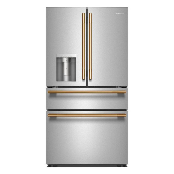 Kitchenaid® 29 cu. ft. French Door Refrigerator with Exterior Water and Ice and FreshChill™ Full-Width Refrigerated Drawer KRMF436SPS