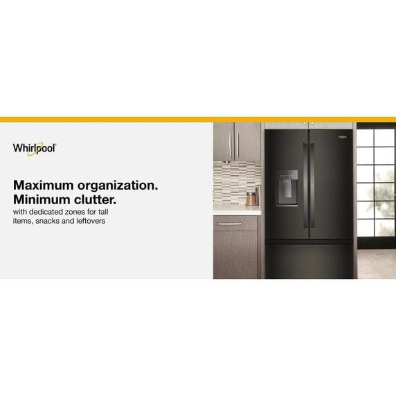 Whirlpool® 36-inch Wide True Counter Depth 3-Door French Door Refrigerator - 23.4 cu. ft. WRFC5036RV
