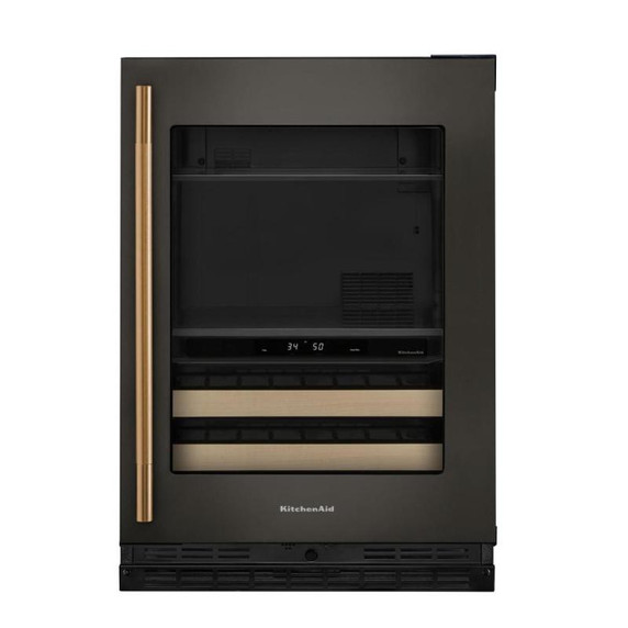 Kitchenaid® 24" Beverage Center with Glass Door and Wood-Front Racks KUBR524SBE