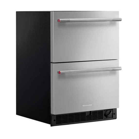 Kitchenaid® 24" Stainless Steel Undercounter Double-Drawer Refrigerator/Freezer KUCT524SSB