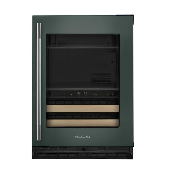 Kitchenaid® 24" Beverage Center with Glass Door and Wood-Front Racks KUBR524SJP
