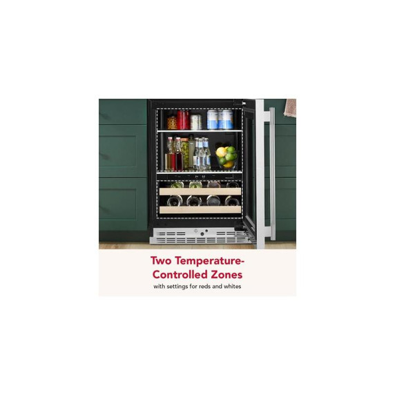 Kitchenaid® 24" Beverage Center with Glass Door and Wood-Front Racks KUBR524SPS