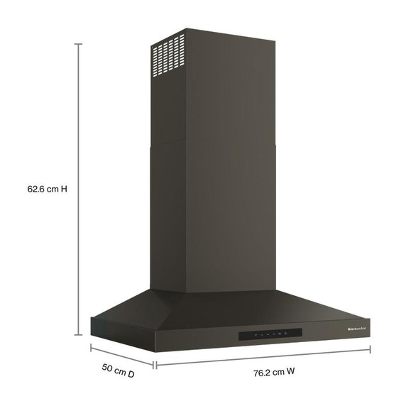 KitchenAid® 30-inch Wall-Mount, 4-Speed Canopy Hood KVWC730SBE KitchenAid® 30-inch Wall-Mount, 4-Speed Canopy Hood KVWC730SBE