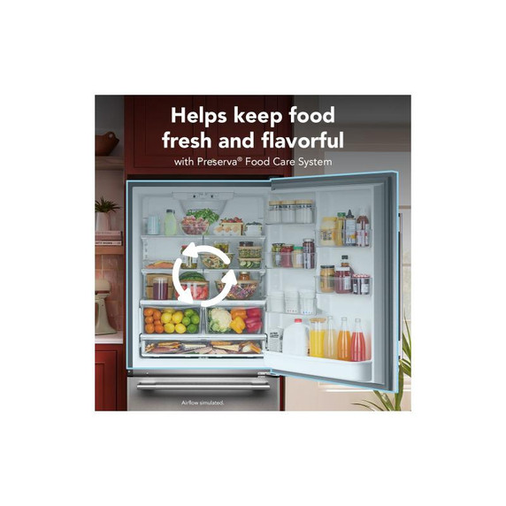 Kitchenaid® 22 Cu. Ft. 33-Inch Standard-Depth Bottom Mount Refrigerator with Right Door Swing KRBR133SPS