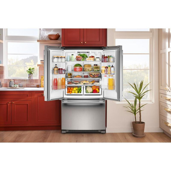 Kitchenaid® 25 Cu. Ft. 36-Inch Standard-Depth French Door Refrigerator with Internal Water Dispenser KRFF136SPS