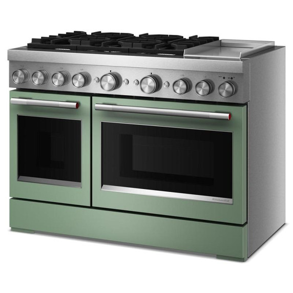 Kitchenaid® 48-Inch 6 Burner Commercial-Style Dual Fuel Range with Griddle KFDD948SDC