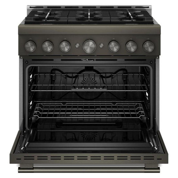 KitchenAid® 36-Inch 6 Burner Commercial-Style Gas Range with No Preheat Air Fry Mode KFGS936SBE