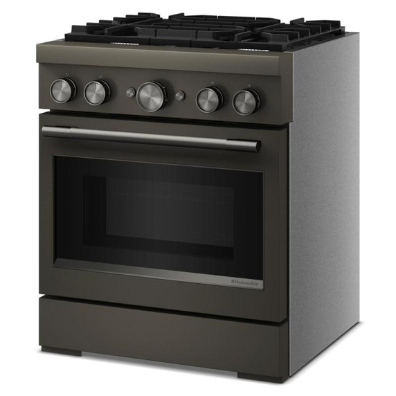 KitchenAid® 30-Inch 4 Burner Commercial-Style Dual Fuel Range with No Preheat Air Fry Mode KFDS930SBE