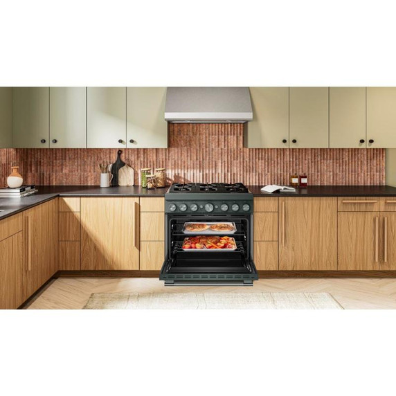 KitchenAid® 36-Inch 6 Burner Commercial-Style Dual Fuel Range with No Preheat Air Fry Mode KFDS936SJP
