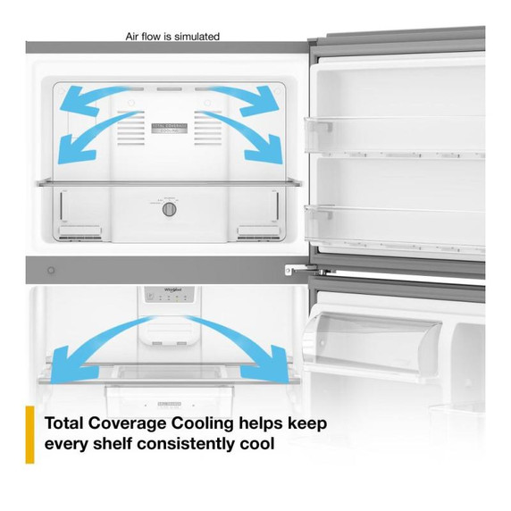Whirlpool® 30-inch Wide Top Freezer Refrigerator with Total Coverage Cooling- 19 Cu. Ft. WRTX7419SZ