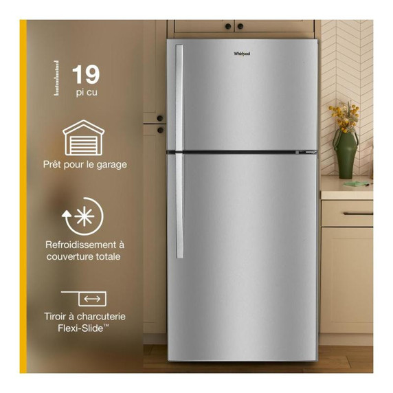 Whirlpool® 30-inch Wide Top Freezer Refrigerator with Total Coverage Cooling- 19 Cu. Ft. WRTX7419SW