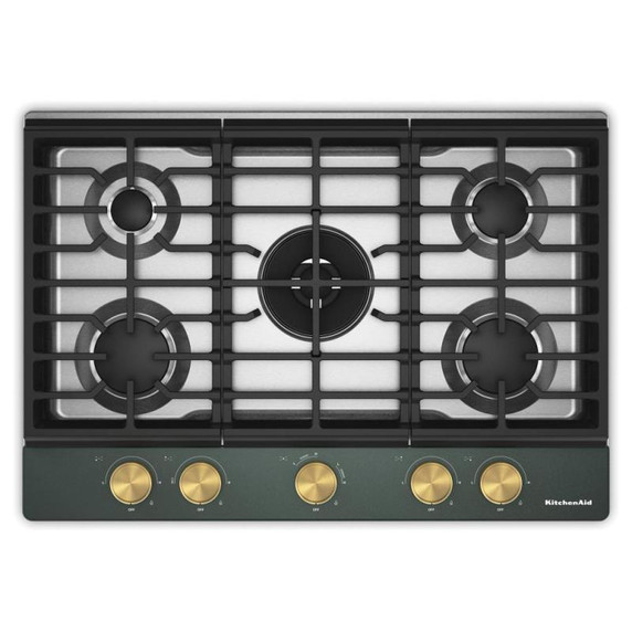 Kitchenaid® Gas-on-Metal Cooktop with an Integrated Wok Grate and CookShield™ Finish KCGK730SJP