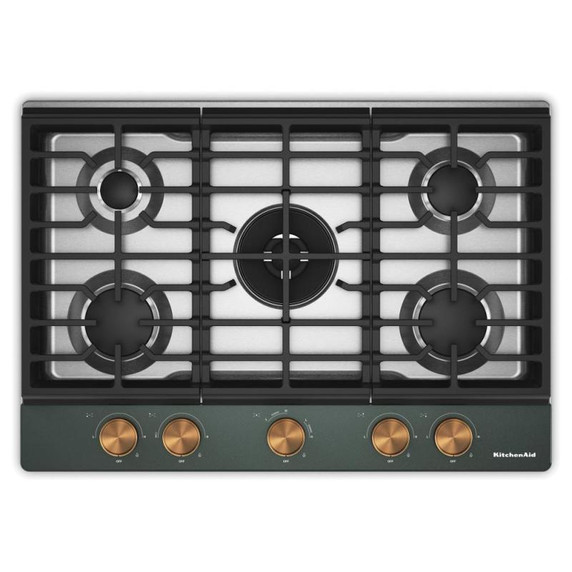 Kitchenaid® Gas-on-Metal Cooktop with an Integrated Wok Grate and CookShield™ Finish KCGK730SJP